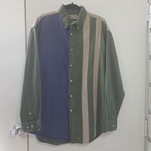 Vtg 90s M Colorblock Shirt Oversized Streetwear Grandpacore Skater Grunge Indie